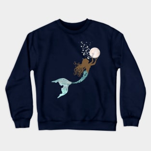 Gathering Pearls Beautiful Black Mermaid Crewneck Sweatshirt